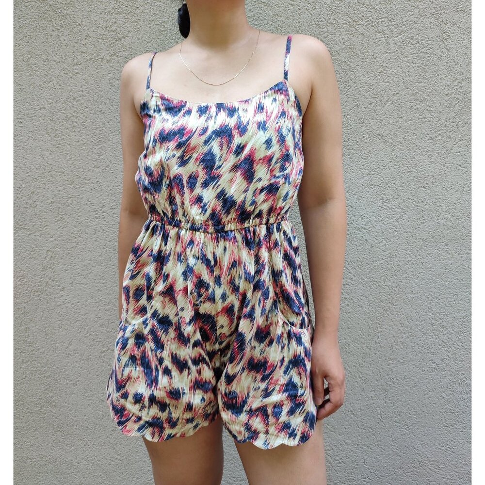Vintage Jill Stuart cotton summer jumpsuit women/ sleeveless romper